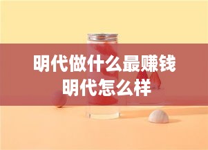 明代做什么最赚钱 明代怎么样