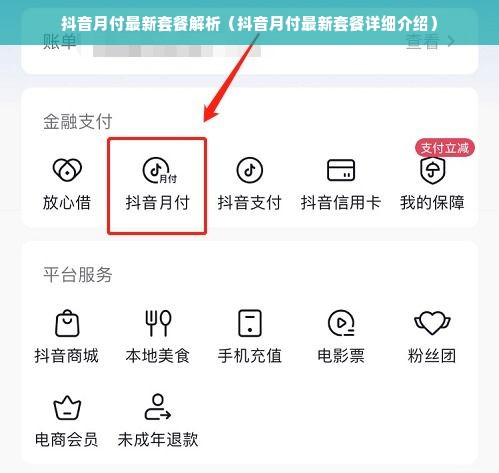 抖音月付最新套餐解析（抖音月付最新套餐详细介绍）