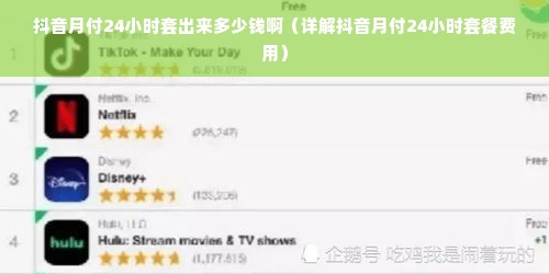 抖音月付24小时套出来多少钱啊（详解抖音月付24小时套餐费用）