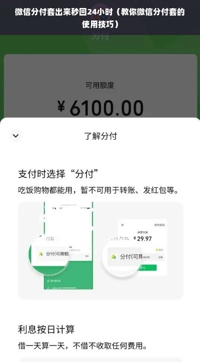 微信分付套出来秒回24小时（教你微信分付套的使用技巧）