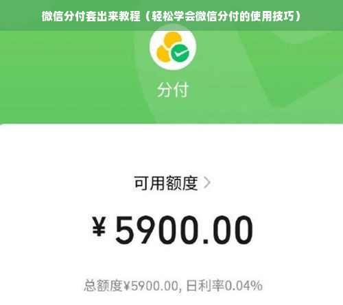 微信分付套出来教程（轻松学会微信分付的使用技巧）