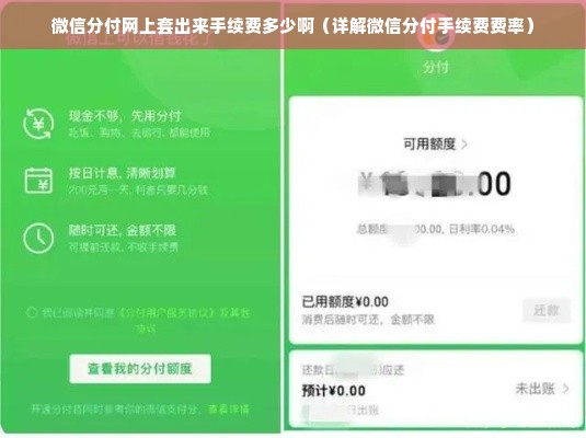 微信分付网上套出来手续费多少啊（详解微信分付手续费费率）