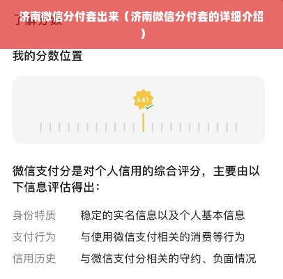 济南微信分付套出来（济南微信分付套的详细介绍）