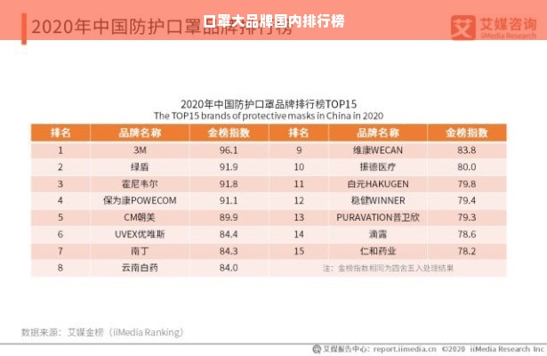 口罩大品牌国内排行榜