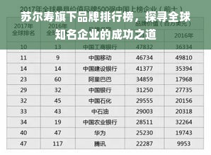 苏尔寿旗下品牌排行榜，探寻全球知名企业的成功之道