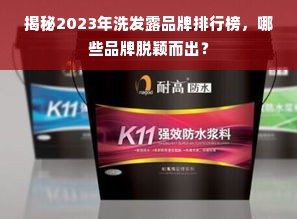 揭秘2023年洗发露品牌排行榜，哪些品牌脱颖而出？