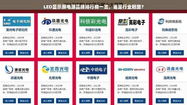 LED显示屏电源品牌排行榜一览，谁是行业翘楚？