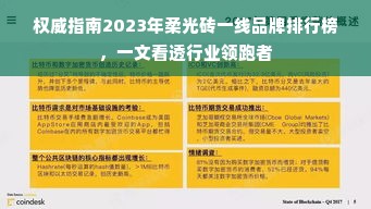 权威指南2023年柔光砖一线品牌排行榜，一文看透行业领跑者