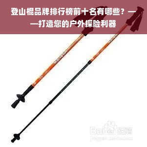 登山棍品牌排行榜前十名有哪些？——打造您的户外探险利器