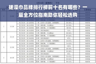 搓澡巾品牌排行榜前十名有哪些？一篇全方位指南助你轻松选购