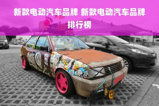 新款电动汽车品牌 新款电动汽车品牌排行榜