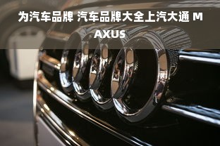 为汽车品牌 汽车品牌大全上汽大通 MAXUS