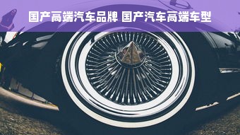 国产高端汽车品牌 国产汽车高端车型