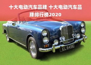 十大电动汽车品牌 十大电动汽车品牌排行榜2020