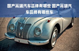 国产高端汽车品牌有哪些 国产高端汽车品牌有哪些车