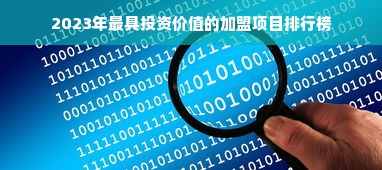 2023年最具投资价值的加盟项目排行榜