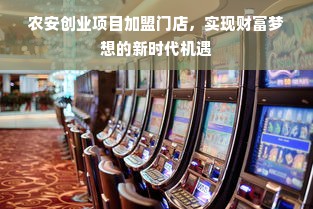 农安创业项目加盟门店，实现财富梦想的新时代机遇