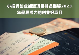 小投资创业加盟项目排名揭秘2023年最具潜力的创业好项目