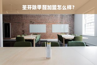 荃芬除甲醛加盟怎么样？