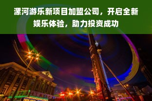 漯河游乐新项目加盟公司，开启全新娱乐体验，助力投资成功