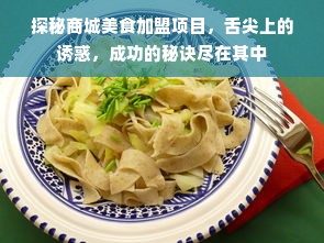 探秘商城美食加盟项目，舌尖上的诱惑，成功的秘诀尽在其中