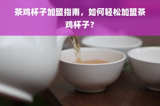 茶鸡杯子加盟指南，如何轻松加盟茶鸡杯子？