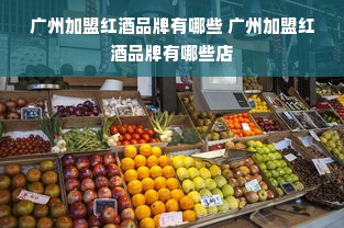 广州加盟红酒品牌有哪些 广州加盟红酒品牌有哪些店