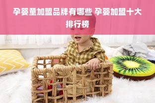 孕婴童加盟品牌有哪些 孕婴加盟十大排行榜