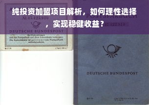 纯投资加盟项目解析，如何理性选择，实现稳健收益？