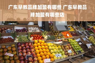 广东早教品牌加盟有哪些 广东早教品牌加盟有哪些店