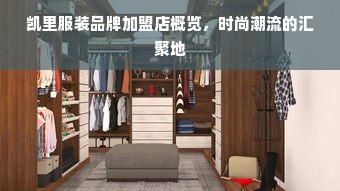 凯里服装品牌加盟店概览，时尚潮流的汇聚地