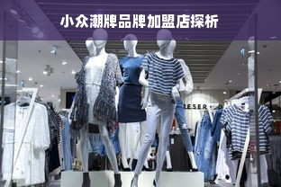 小众潮牌品牌加盟店探析