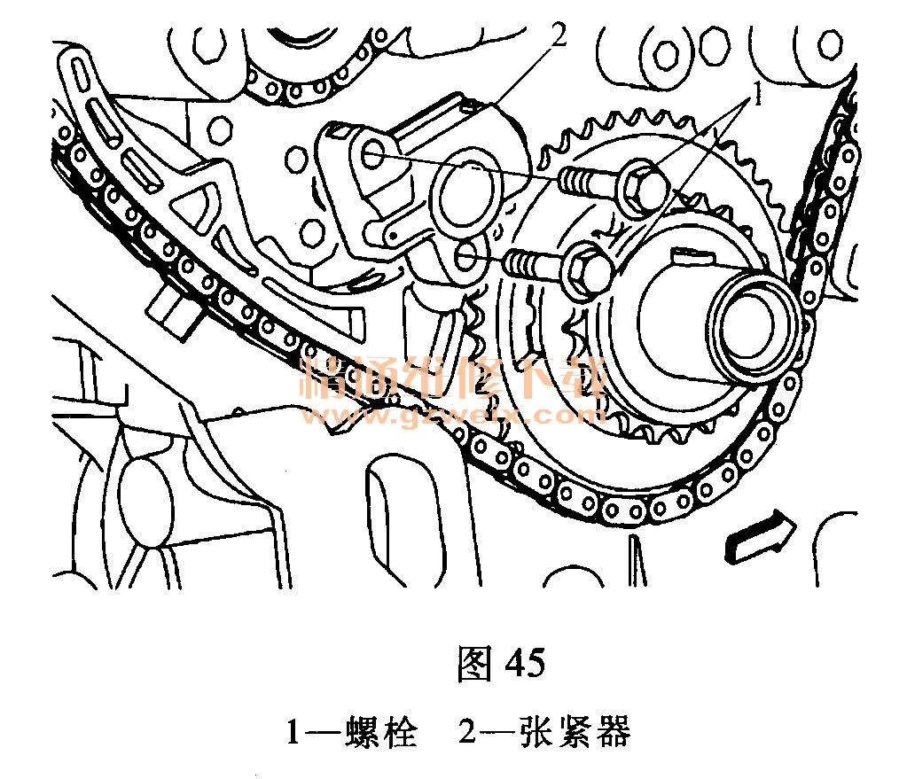 别克君越平衡轴正时图 别克君越20平衡轴正时图