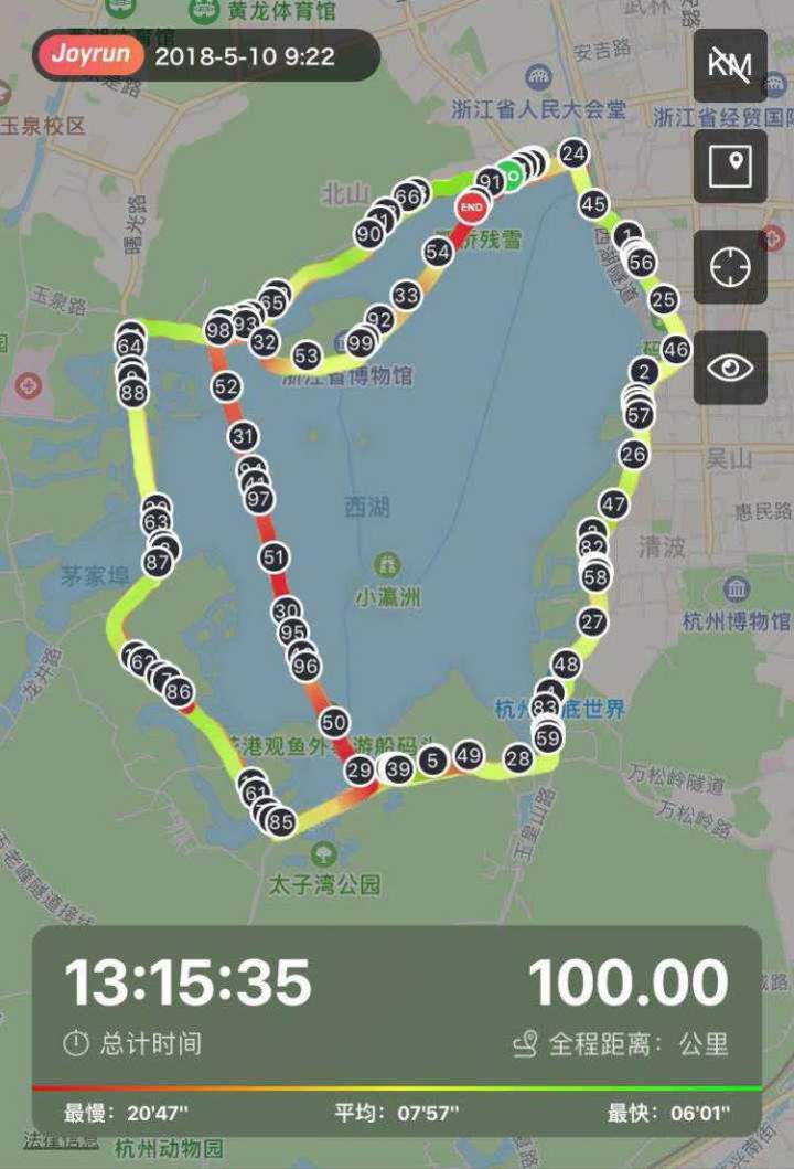 杭州西湖跑步路线图 杭州西湖最佳跑步路线