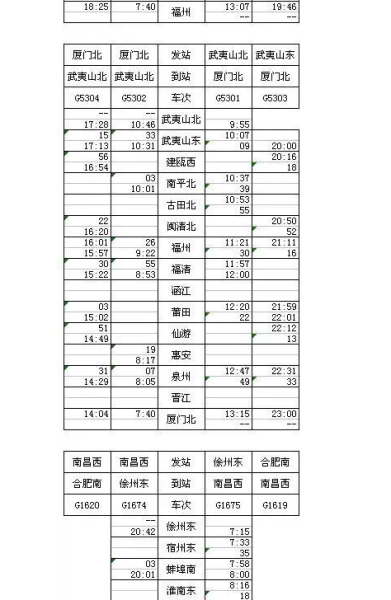 合肥南至黄山北高铁时刻表 合肥南至黄山北高铁时刻表和票价