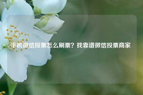 手机微信投票怎么刷票？找靠谱微信投票商家 