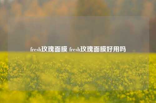 fresh玫瑰面膜 fresh玫瑰面膜好用吗