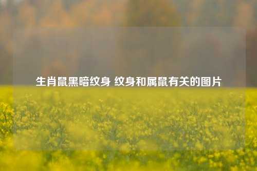 生肖鼠黑暗纹身 纹身和属鼠有关的图片